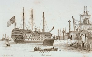 Skizzen von Schiffen im Hafen von Portsmouth von Henry Moses