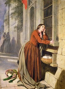 Mutter bringt ihr Kind ins Findelhaus in Paris, ca. 1855-60 von Henry Nelson O
