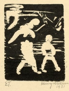 Gehende Frau und Kind von Henry Nielsen