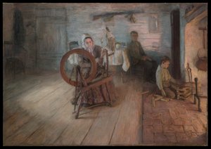 Spinnen bei Feuerschein von Henry Ossawa Tanner