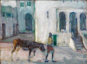 Straßenszene, Tangier Mann führt Kalb, ca. 1910 von Henry Ossawa Tanner