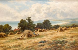 Erntezeit an der Küste von Sussex in der Nähe von Worthing von Henry Parker
