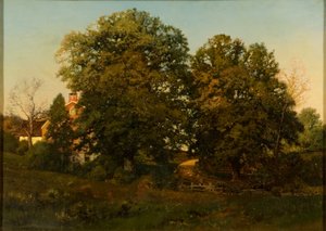 Alte Eichen bei Sonnenuntergang von Henry Pember Smith