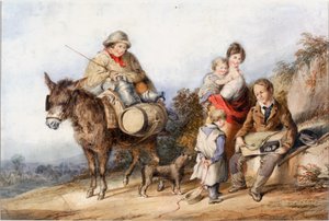 Milchjunge mit Familiengruppe, ca. 1840