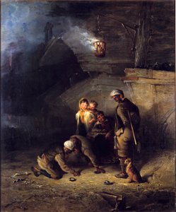 Bergleute beim Quoits-Spiel