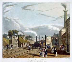 Wasseraufnahme in Parkside, Liverpool und Manchester Railway, 1833