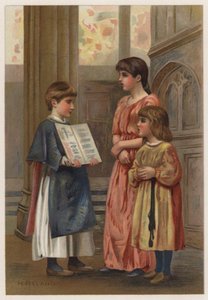 Abendlied (Farblithografie) von Henry Ryland