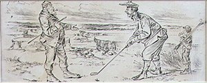 Der zögernde Golfer, Illustration aus der Zeitschrift 