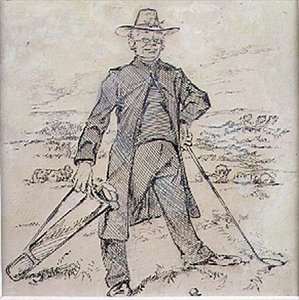 Der nachdenkliche Golfer, Illustration aus der Zeitschrift 