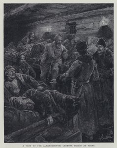 Ein Besuch im Zentralgefängnis von Alexandrofski bei Nacht von Henry Sandham