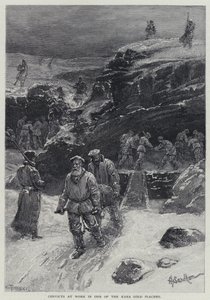 Sträflinge bei der Arbeit in einem der Kara-Goldfelder von Henry Sandham