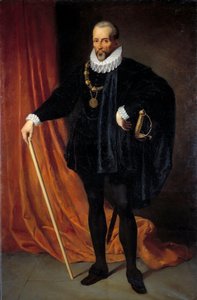 Ganzkörperporträt von Blaise de Montesquiou (1501-1577), Herr von Montluc, Marschall von Frankreich 1575, Generalleutnant von Guyenne, trägt die Halskette des Ordens von Saint Michael. Gemälde von Henry Scheffer (1798-1862) 19. Jahrhundert von Henry Scheffer