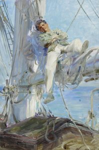 Schlafender Matrose, Falmouth 1905 von Henry Scott Tuke