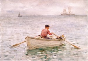 Der Wasserträger und sein Boot, 1921 von Henry Scott Tuke