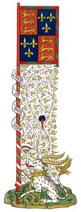 Banner der Wappen von England und Frankreich, geviertelt, ca. 1445