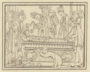 Begräbnis von Edward dem Bekenner, Mitte des 13. Jahrhunderts von Henry Shaw