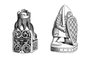 Schachfiguren, 12. Jahrhundert, 1843 von Henry Shaw