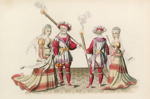 Figuren aus Wandteppichen, frühes 16. Jahrhundert von Henry Shaw