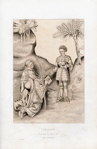 Lydgate überreicht sein Buch dem Earl of Salisbury, 1426, 1843 von Henry Shaw