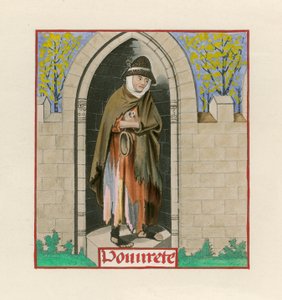 Armut, aus dem Roman de la Rose, ca. 1480, im British Museum, Harl M S 4425 von Henry Shaw