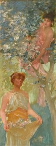 Unter den Blüten, Mitte der 1880er von Henry Siddons Mowbray