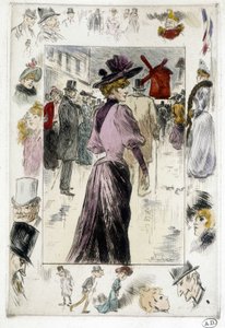 Frau vor dem Moulin Rouge