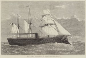 Die Magenta, französisches Panzerschiff, verbrannt im Hafen von Toulon
