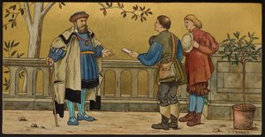 Der Richter, Plakette mit einer Illustration aus Shakespeares Sieben Lebensalter, Minton Ware, Staffordshire, 1874