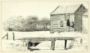 Scheune und Brücke von Henry Stacy Marks