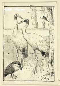 Vier Vögel in der Landschaft von Henry Stacy Marks