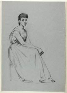 Sitzende Frau nach rechts gewandt von Henry Stacy Marks