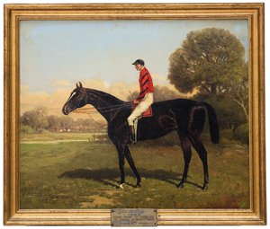 Irokesen mit Fred Archer, Gewinner des Epsom Derby, St. Leger und Prince of Wales Stakes im Jahr 1881, 1895 von Henry Stull