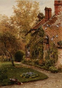 Rund um mein Haus: Eine Seite des Cottages, Elm Grove, Ripley, Surrey von Henry Sutton Palmer