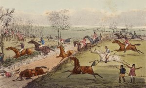 Ein Steeple-Chase, Die versunkene Straße von Henry Thomas (after) Alken