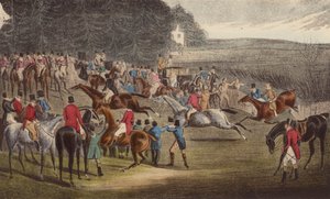 Der Zielpfosten, Grand Leicester Steeple-Chase von Henry Thomas (after) Alken