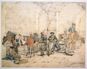 Husaren auf der Halbinsel, möglicherweise 1. Husaren, Königliche Deutsche Legion, ca. 1808 von Henry Thomas Alken