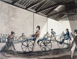 Johnsons Fußgänger-Hobbyhorse-Reitschule, 1819 von Henry Thomas Alken