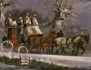 London nach Dover Kutsche im Schnee