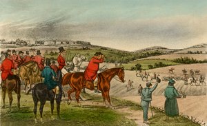 Mr. Jorrocks telegrafiert den Fuchs, 1838 von Henry Thomas Alken
