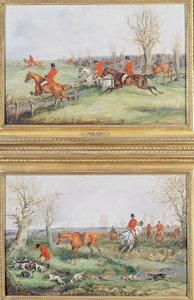 Paar Jagdszenen, 19. Jahrhundert von Henry Thomas Alken