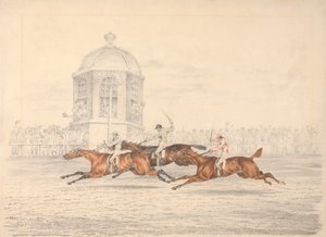 Das St. Leger in Doncaster: Der Zieleinlauf von Henry Thomas Alken