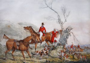Den Fuchs auf den Baum treiben, ca. 1830 von Henry Thomas Alken