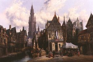 Quai de Baines, Antwerpen von Henry Thomas Schafer