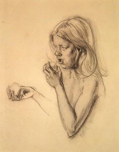 Kopf und Schultern eines Mädchens als Eva (?) von Henry Tonks