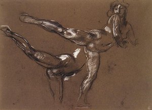 Zwei Studien eines weiblichen Aktes von Henry Tonks