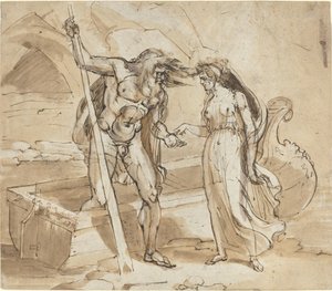 Psyche gibt Charon ihre Münze