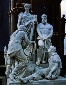 Manufakturen, Skulpturengruppe vom Albert Memorial, fertiggestellt 1876