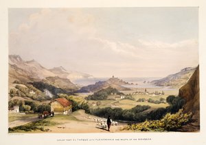 Carlisten-Fort, El Parque, mit Fontarabia und der Mündung des Bidassoa, aus Skizzen der Landschaft in den Baskischen Provinzen Spaniens, mit einer Auswahl nationaler Musik, veröffentlicht 1838 von Henry Wilkinson