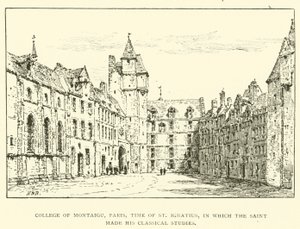 College von Montaigu, Paris, zur Zeit des St. Ignatius, in dem der Heilige seine klassischen Studien machte von Henry William Brewer