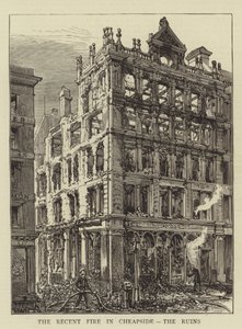 Das jüngste Feuer in Cheapside, die Ruinen von Henry William Brewer